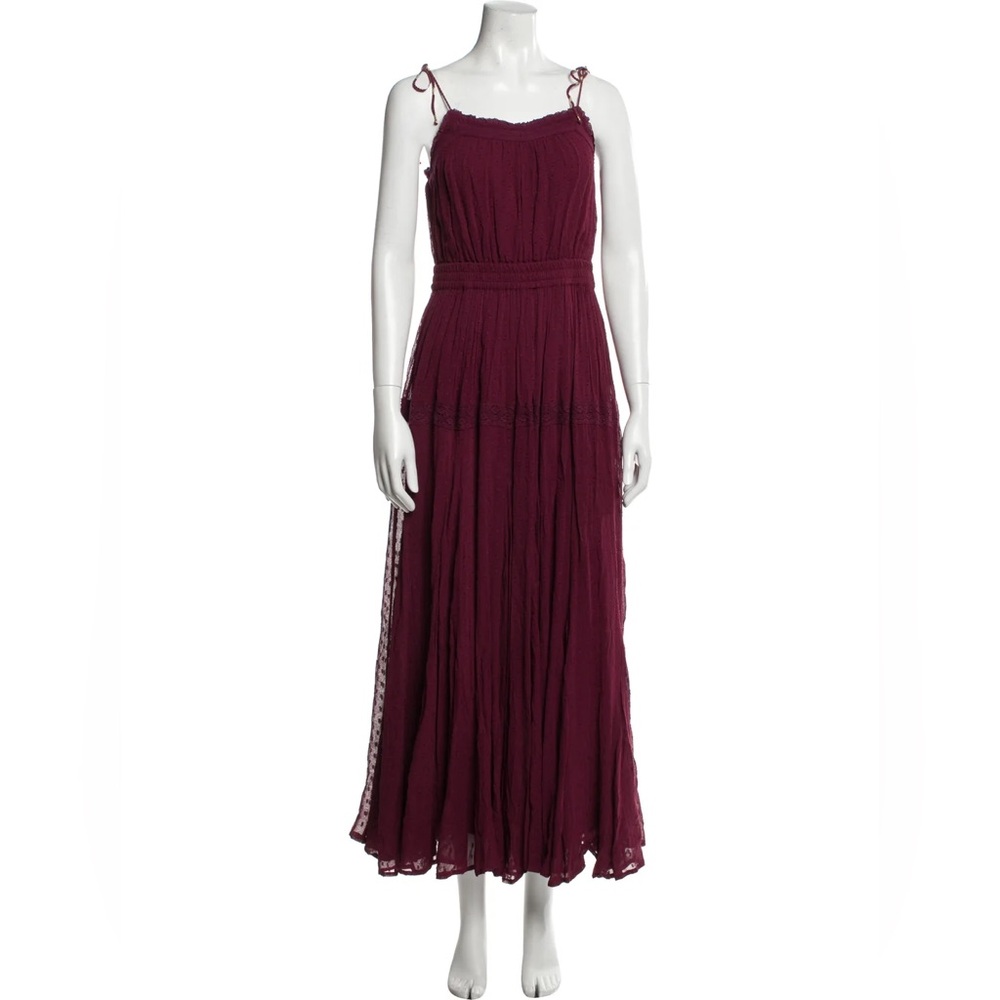 Misa Los Angeles New Size XS Burgundy Empire Waist Lace Maxi Calli Dress